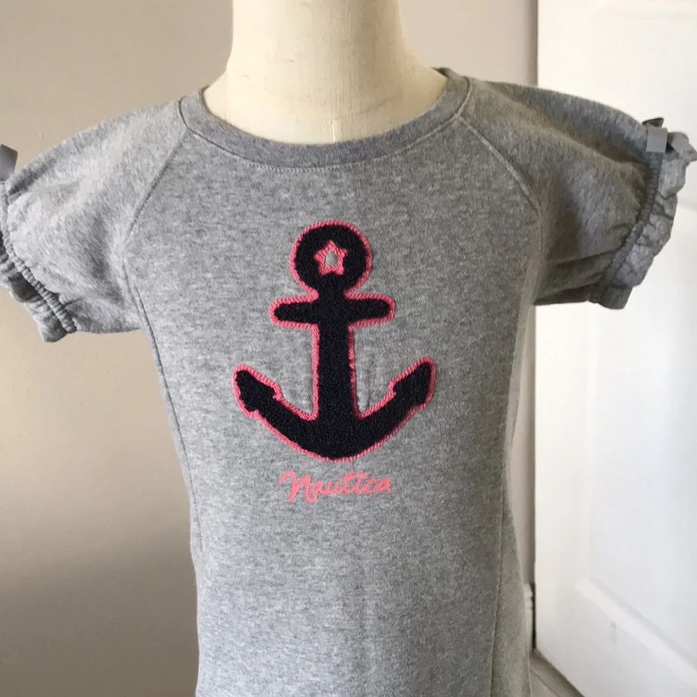 New-NAUTICA Girls Short Sleeve Fashion Sweeatshirt Dress | 5